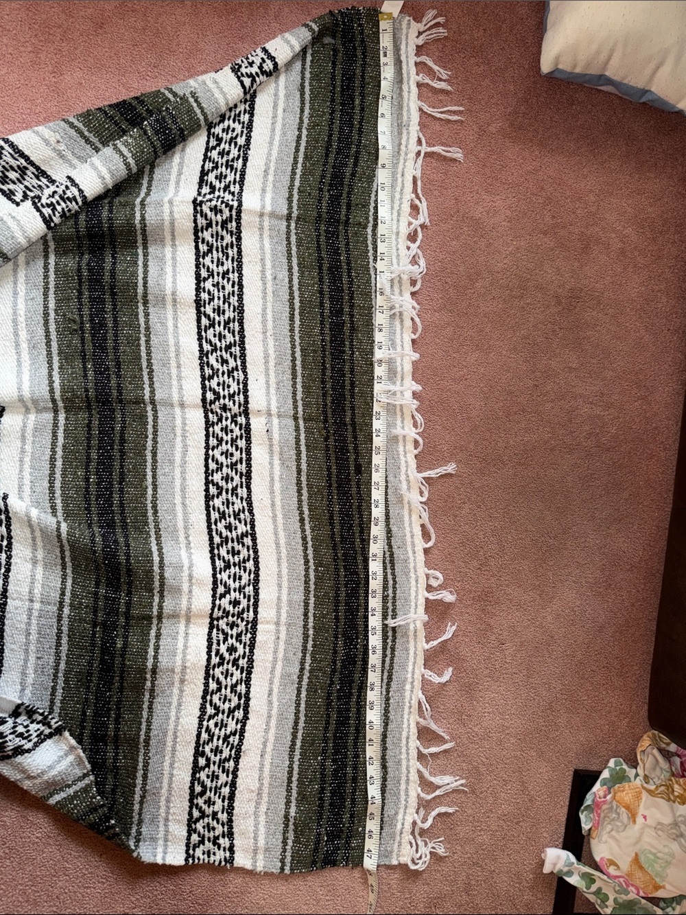 Olive, White, Grey, Black Striped Woven Throw Blanket - Unbranded from Arizona - Picture 5 of 5